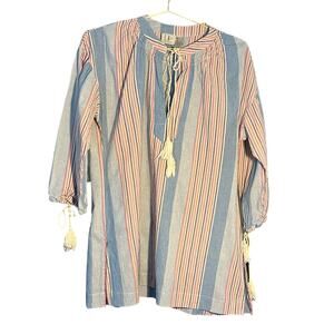 LIV Los Angeles Womens Striped Boho Tunic XL